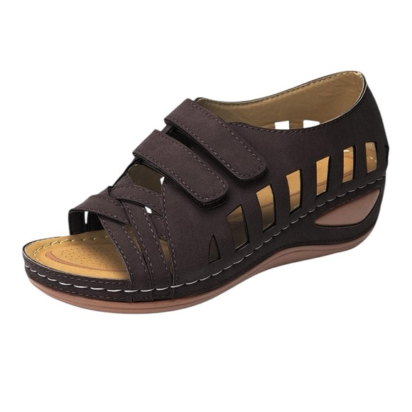 Open Weave Orthopedic Open Weave Brown Sandal New 9 - Picture 1 of 3